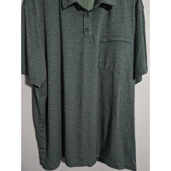 Duluth Moisture Wicking Performance Polo 3XL Mens Green Zipper Front Pocket - Picture 4 of 6